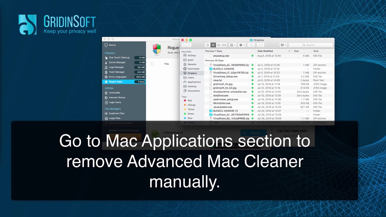 get rid of advanced mac cleaner on mac